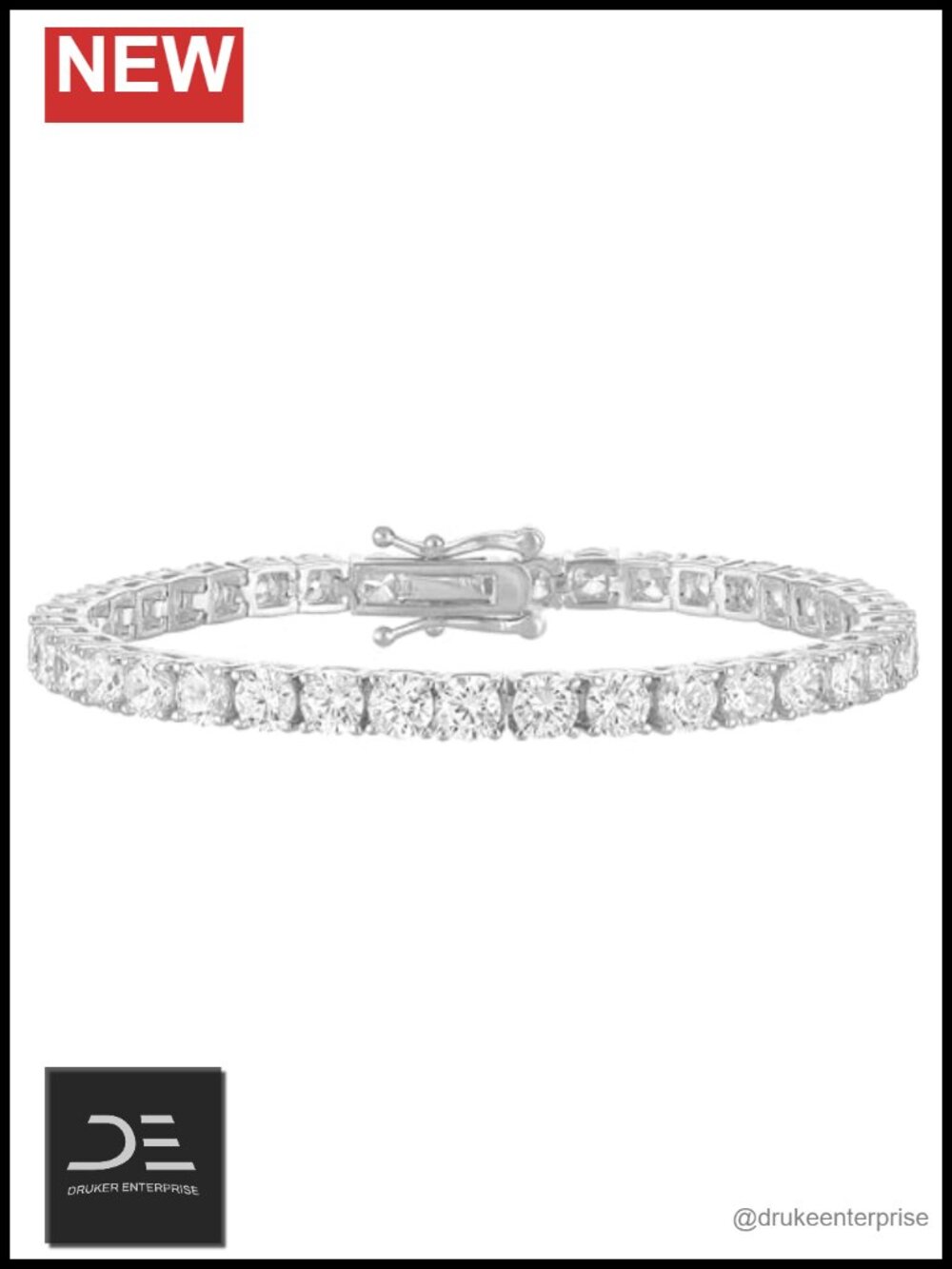 Gold Plated Tennis Bracelet 5A CZ Round Cut Prong Set